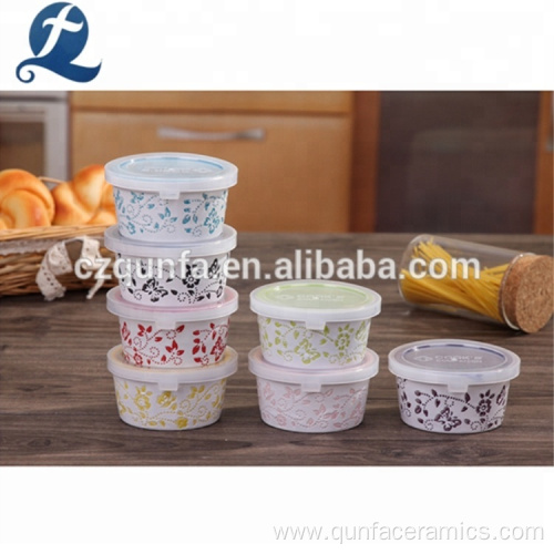 Printed Ceramic Baking Dish Bakeware Set With Lid